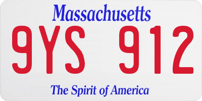 MA license plate 9YS912