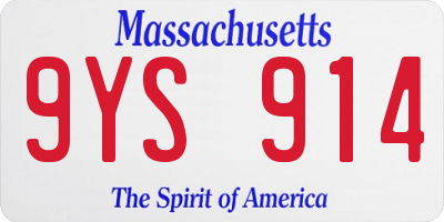 MA license plate 9YS914