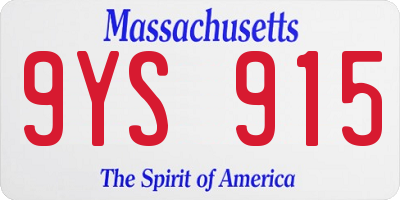 MA license plate 9YS915