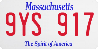MA license plate 9YS917