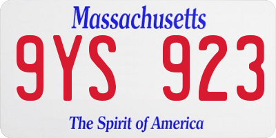 MA license plate 9YS923