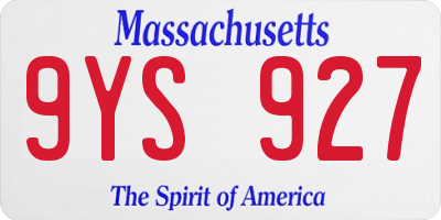 MA license plate 9YS927