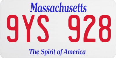 MA license plate 9YS928
