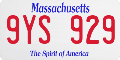 MA license plate 9YS929