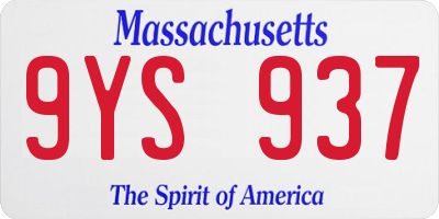 MA license plate 9YS937