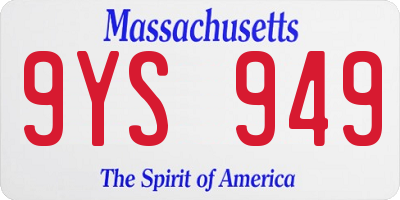 MA license plate 9YS949