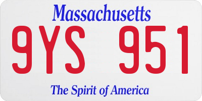 MA license plate 9YS951