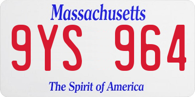 MA license plate 9YS964