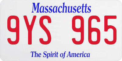 MA license plate 9YS965