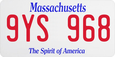 MA license plate 9YS968