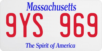 MA license plate 9YS969