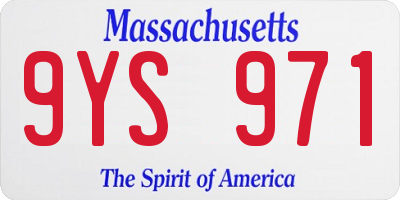 MA license plate 9YS971