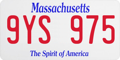 MA license plate 9YS975