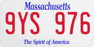 MA license plate 9YS976