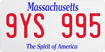 MA license plate 9YS995