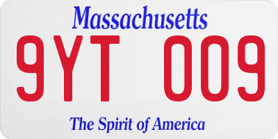 MA license plate 9YT009