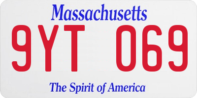 MA license plate 9YT069