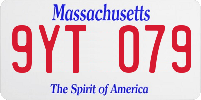 MA license plate 9YT079