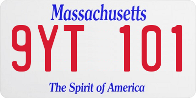 MA license plate 9YT101