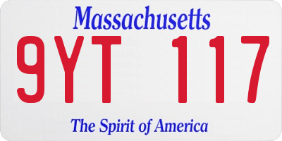 MA license plate 9YT117