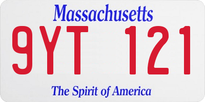 MA license plate 9YT121