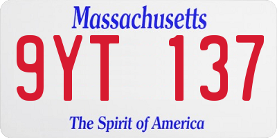 MA license plate 9YT137