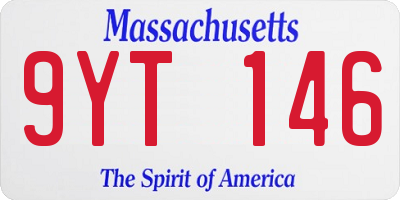 MA license plate 9YT146