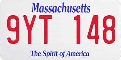 MA license plate 9YT148