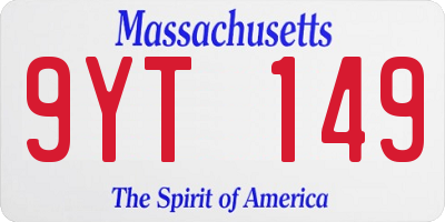 MA license plate 9YT149