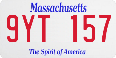 MA license plate 9YT157