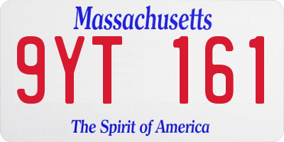 MA license plate 9YT161