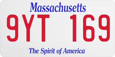 MA license plate 9YT169
