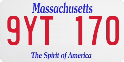 MA license plate 9YT170