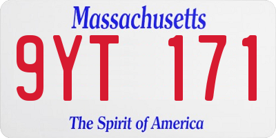 MA license plate 9YT171