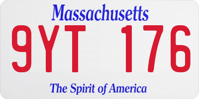 MA license plate 9YT176