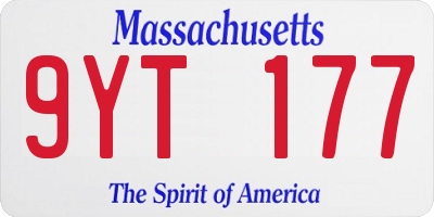 MA license plate 9YT177
