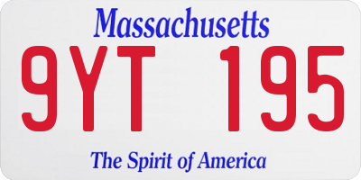 MA license plate 9YT195