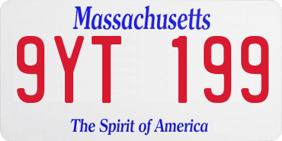 MA license plate 9YT199