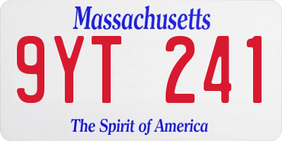 MA license plate 9YT241