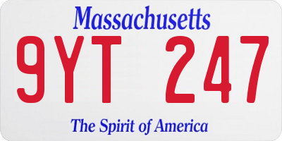 MA license plate 9YT247