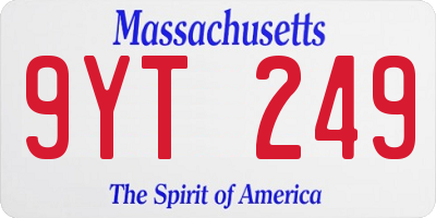 MA license plate 9YT249