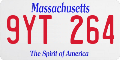 MA license plate 9YT264