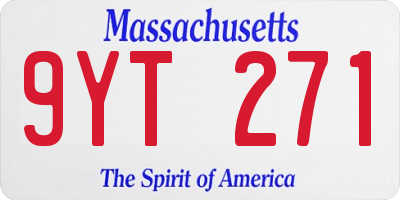 MA license plate 9YT271