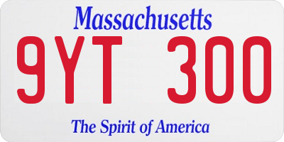 MA license plate 9YT300