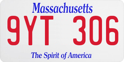 MA license plate 9YT306