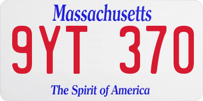 MA license plate 9YT370