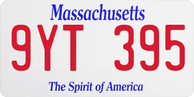 MA license plate 9YT395