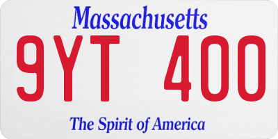 MA license plate 9YT400