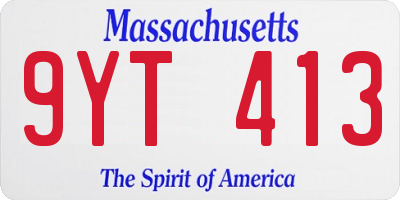 MA license plate 9YT413