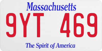 MA license plate 9YT469
